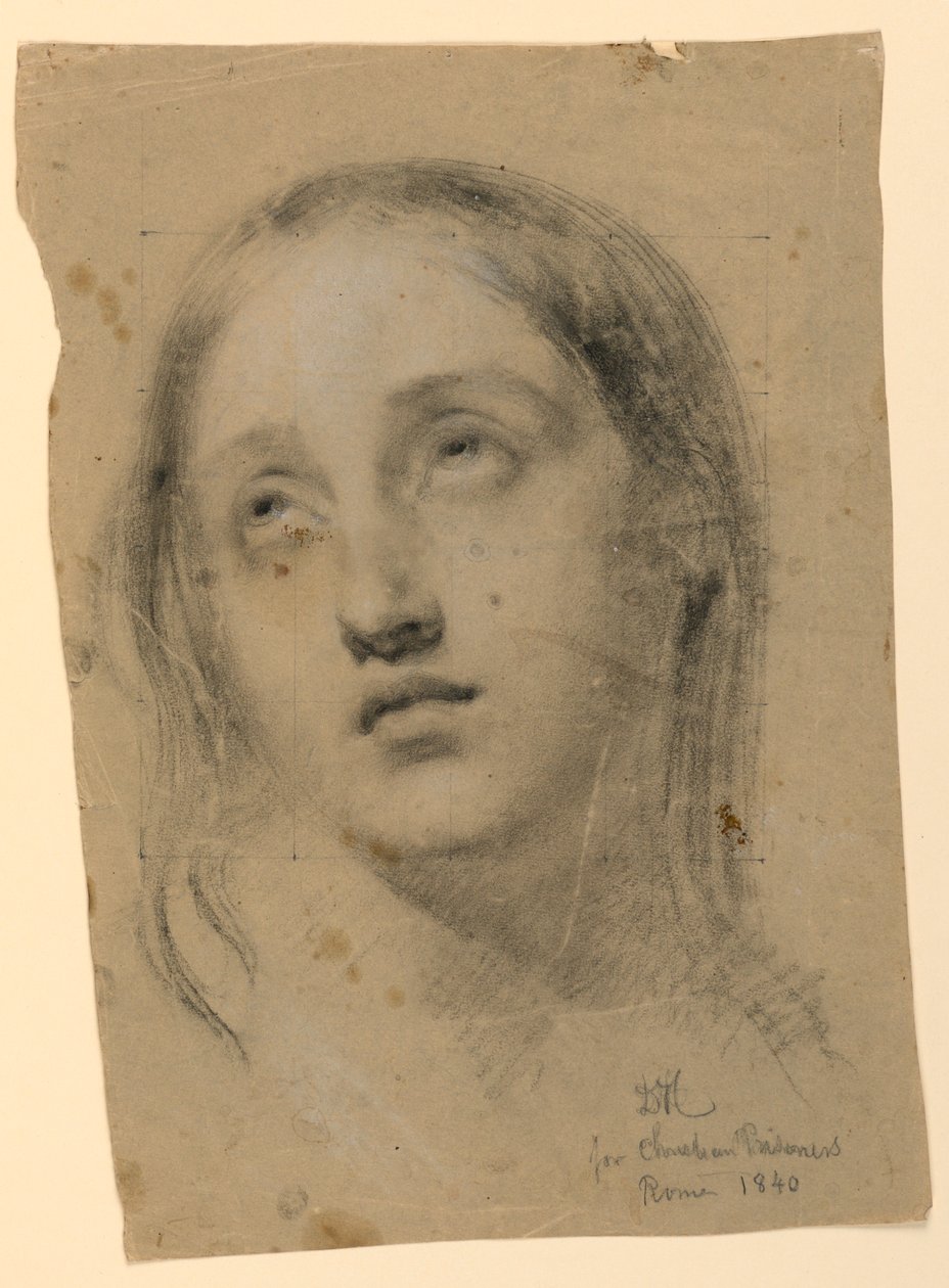 Teckning, studie till "Tidiga kristna fångar", 1840 av Daniel Huntington