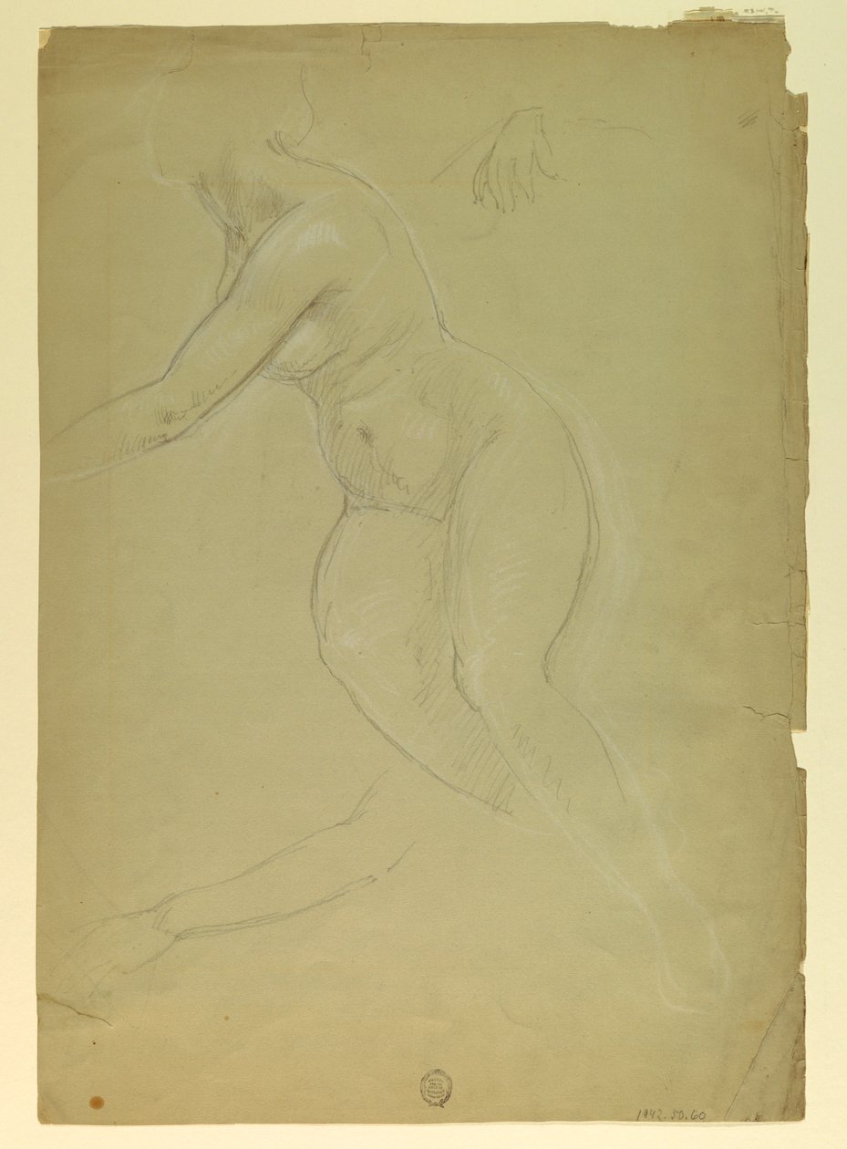 Teckning, studie till "Justice and Pe", 1886 av Daniel Huntington