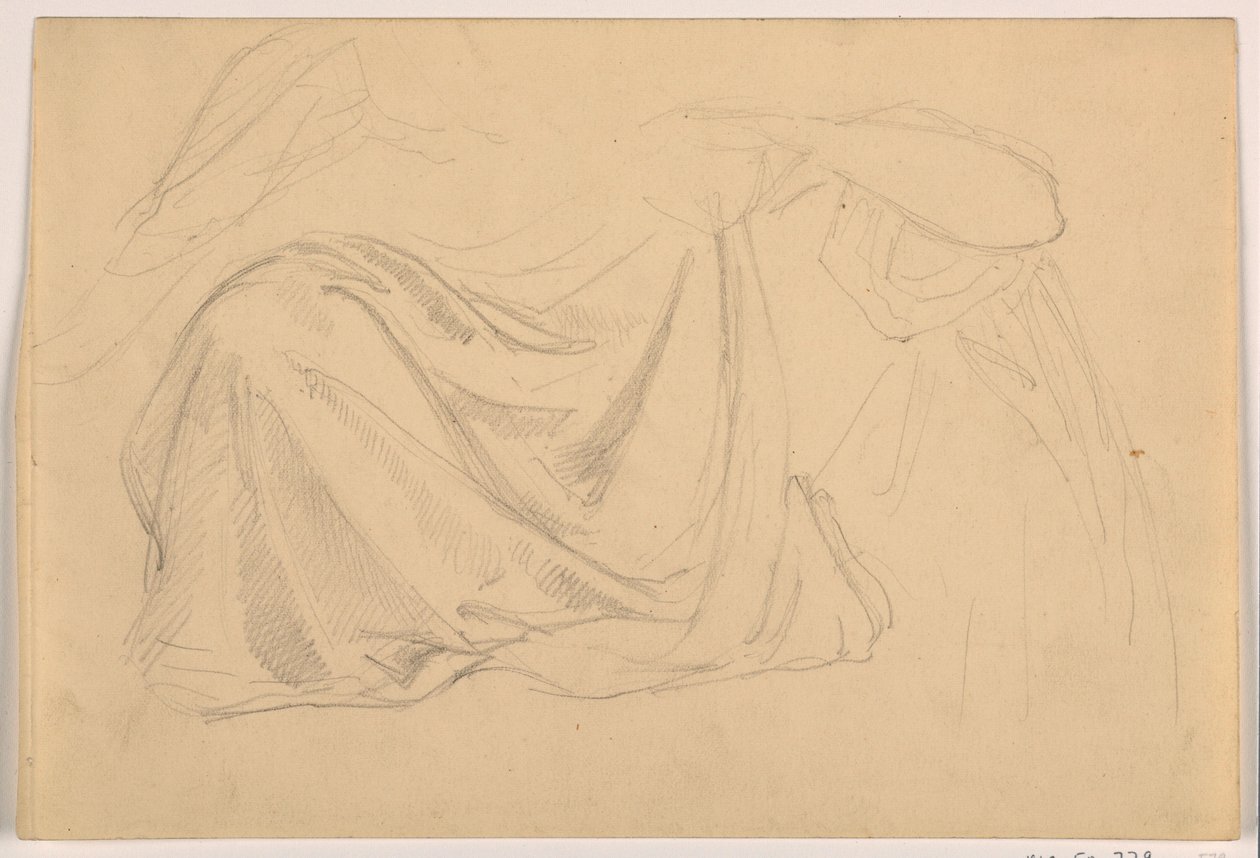 Ritning, studie till "Rättvisa och fred", draperi, 1878-86 av Daniel Huntington