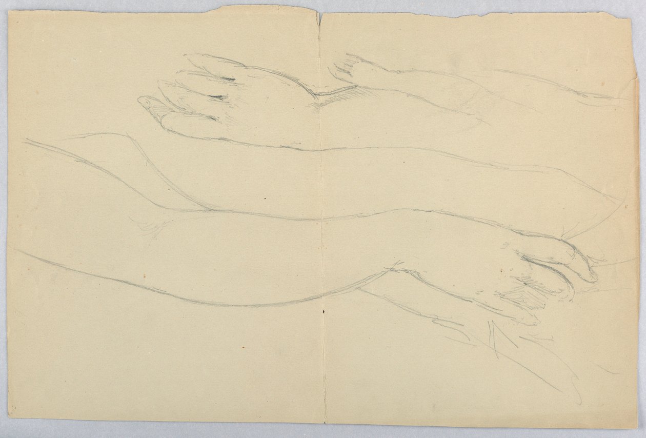 Teckning, Studie till "Martha Washing", 20 december 1878 av Daniel Huntington