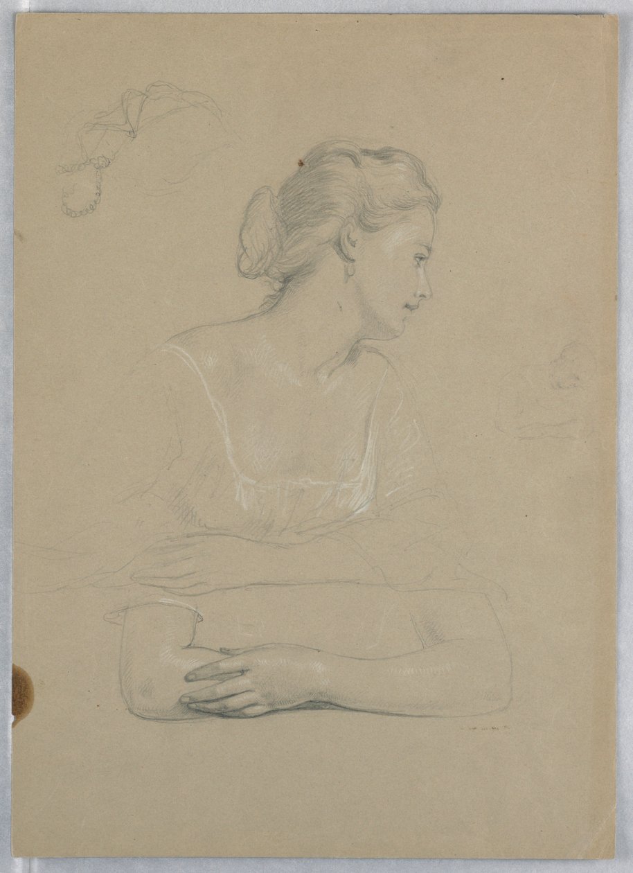 Teckning, studie till "Martha Washington Reception", 1860 av Daniel Huntington