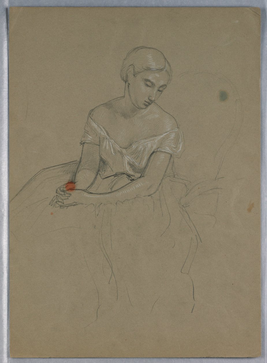 Teckning, studie till "Martha Washington Reception", 1860 av Daniel Huntington