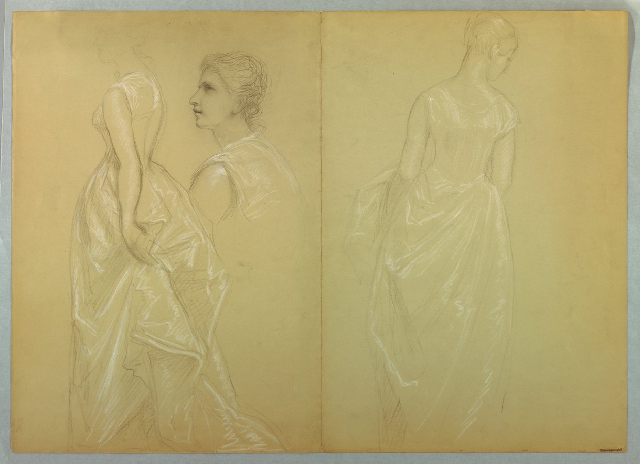 Teckning, studie till "Mrs. Washingto", 1878-86 och 1860 av Daniel Huntington