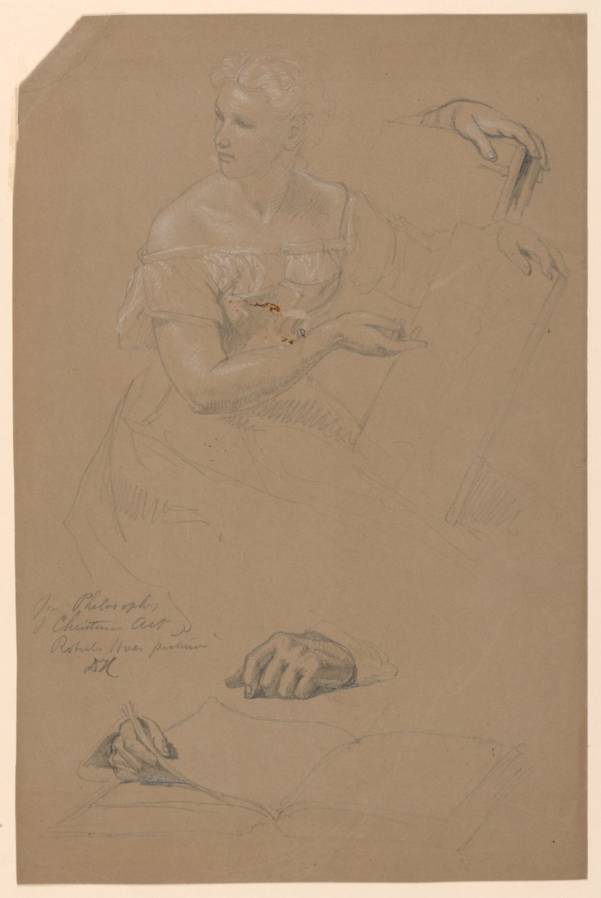 Teckning, studie till "Den kristna konstens filosofi", 1868 av Daniel Huntington