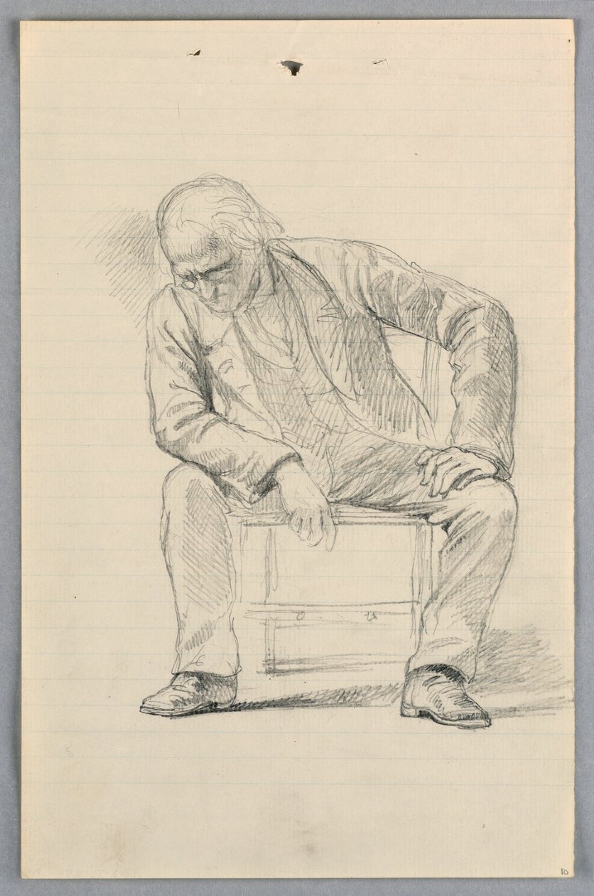 Teckning, studie till "Scientific Group", 1858 av Daniel Huntington