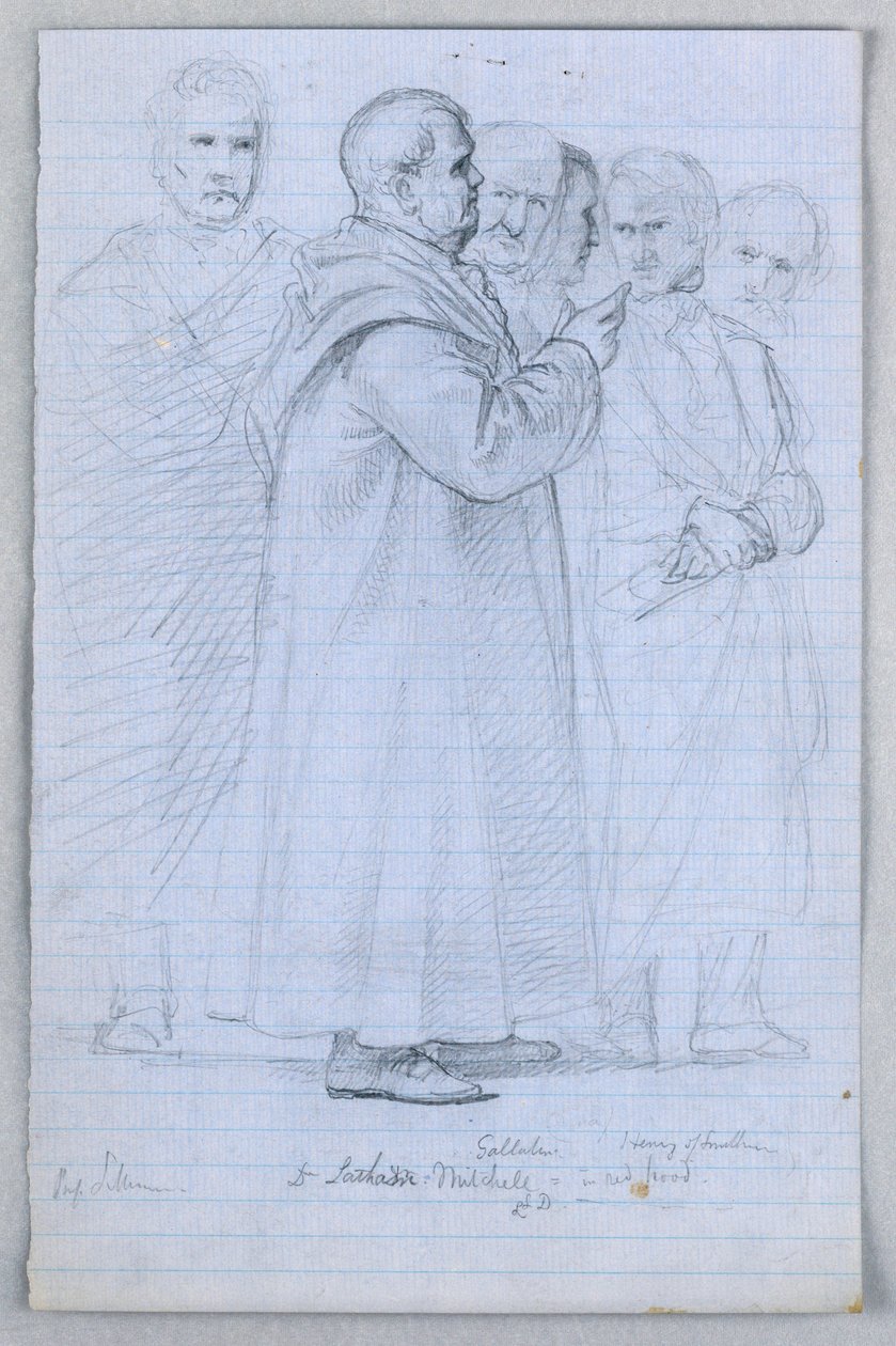 Teckning, studie till "Scientific Group", 1858 av Daniel Huntington