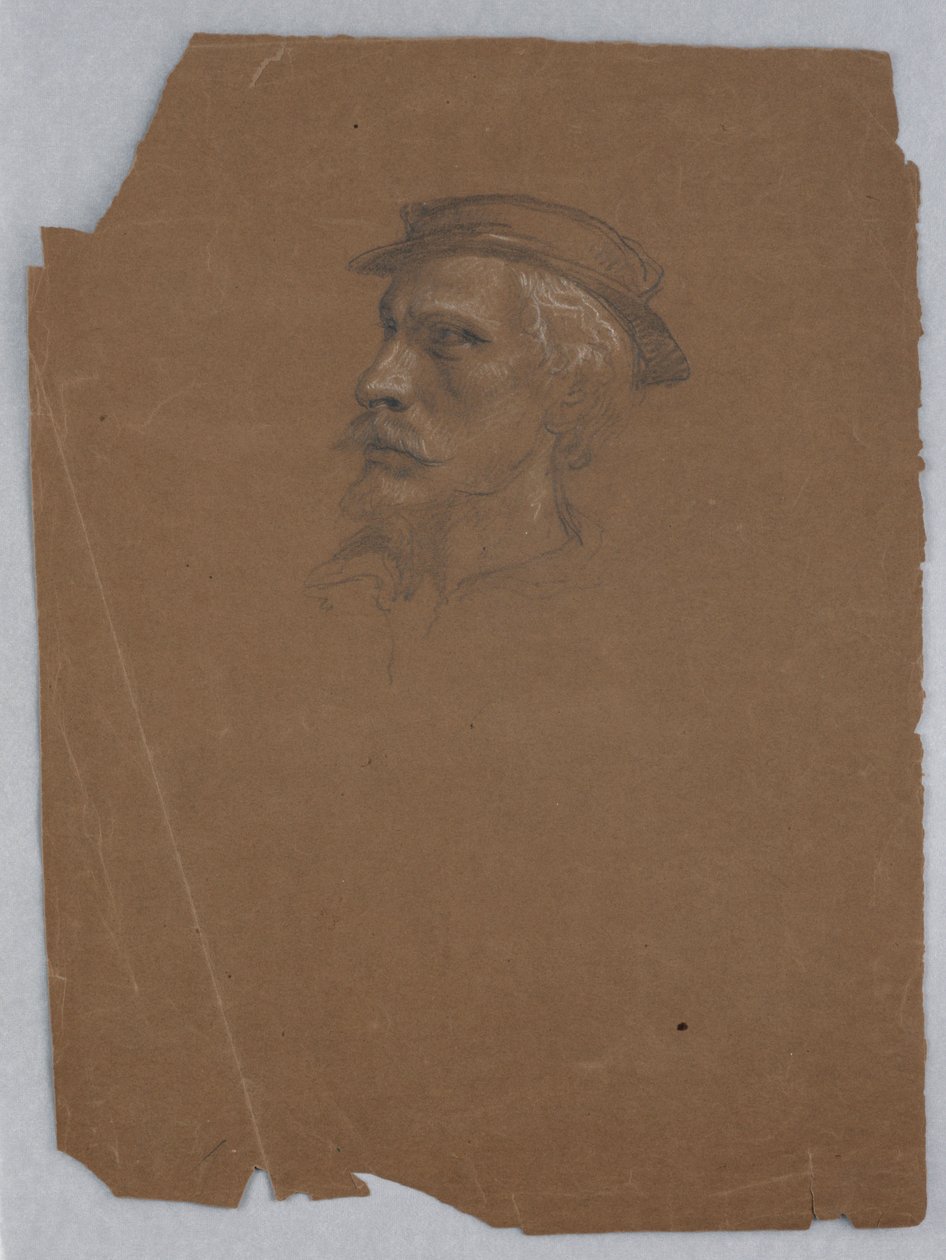 Teckning, studie till "Titian Showing", 1872 av Daniel Huntington