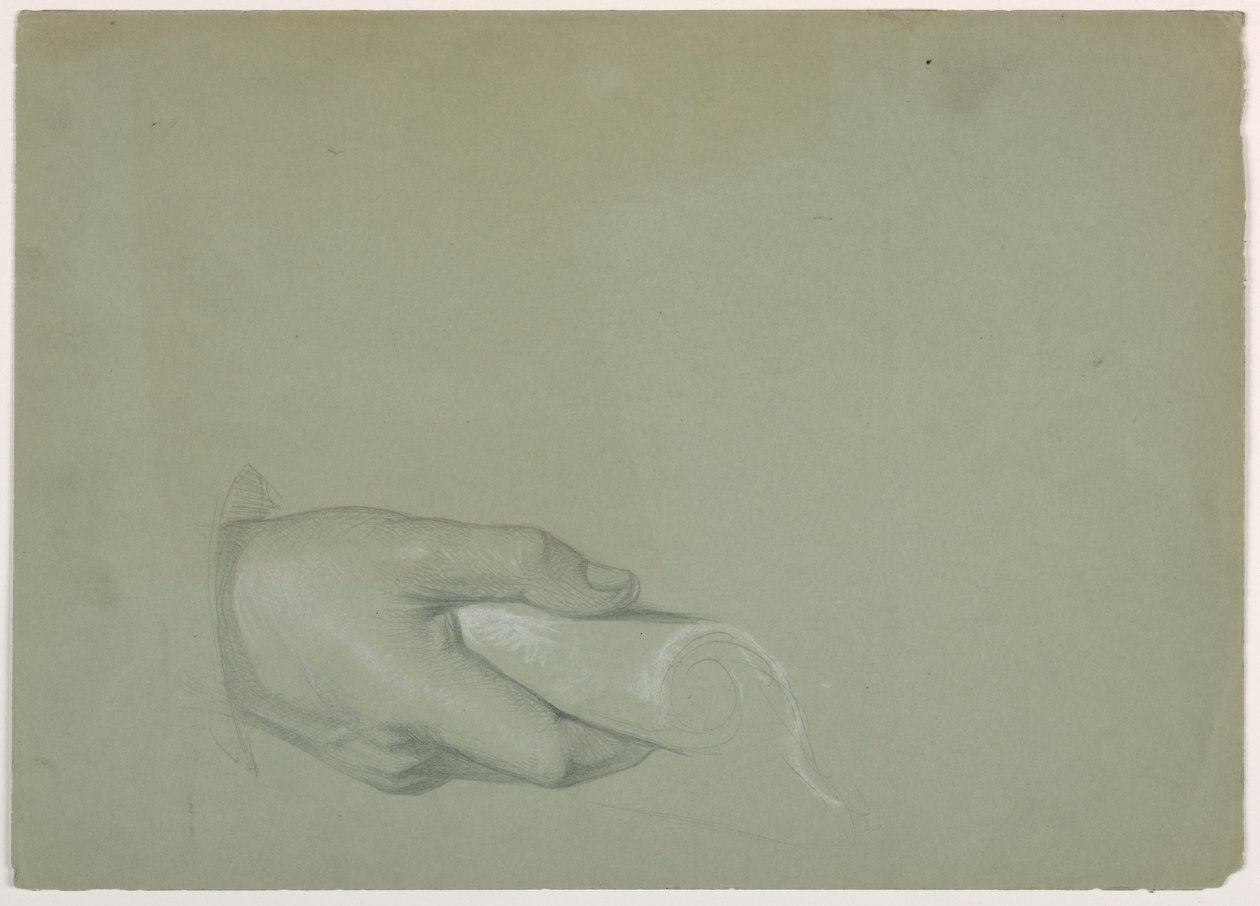 Teckning, studie till "Tribute Money", 1852 av Daniel Huntington