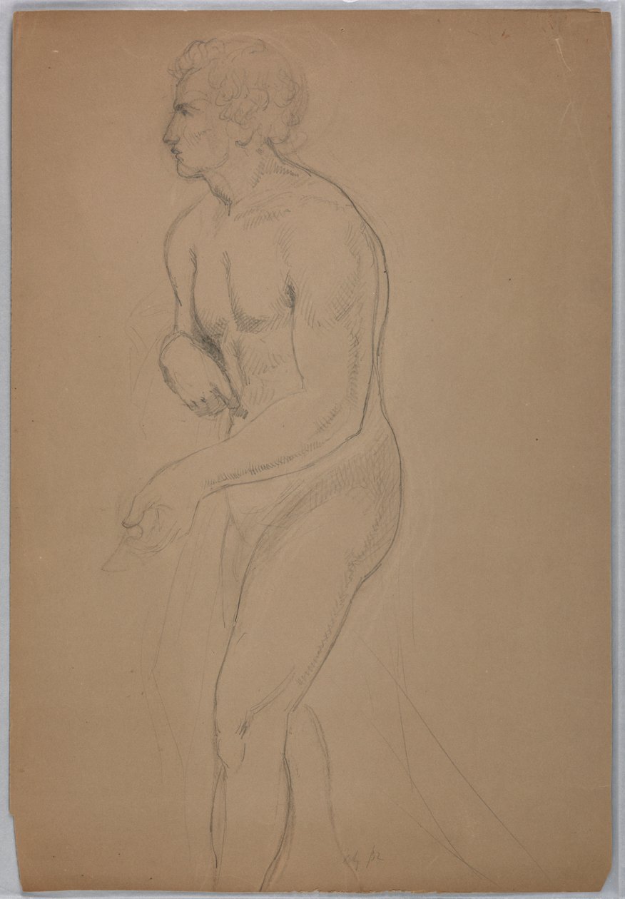 Teckning, studie till "Tribute Money", juli 1852 av Daniel Huntington