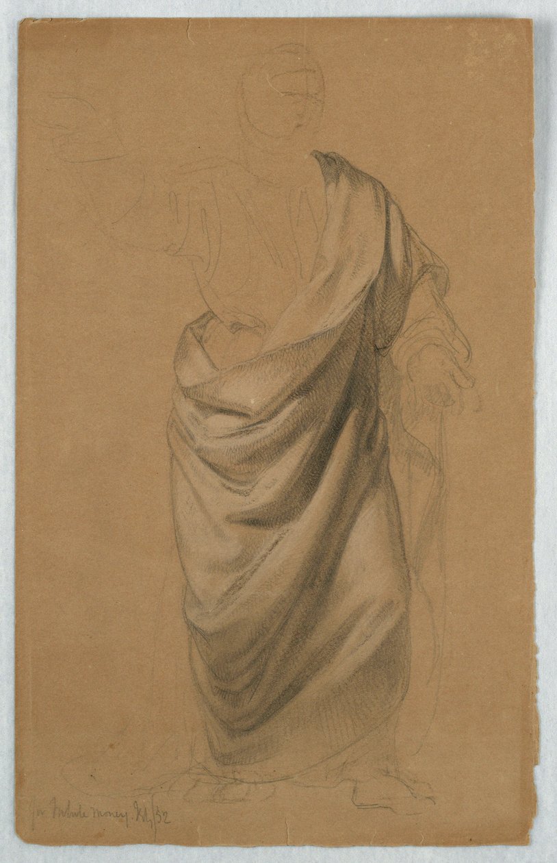 Teckning, studie till "Tribute Money", juli 1852 av Daniel Huntington