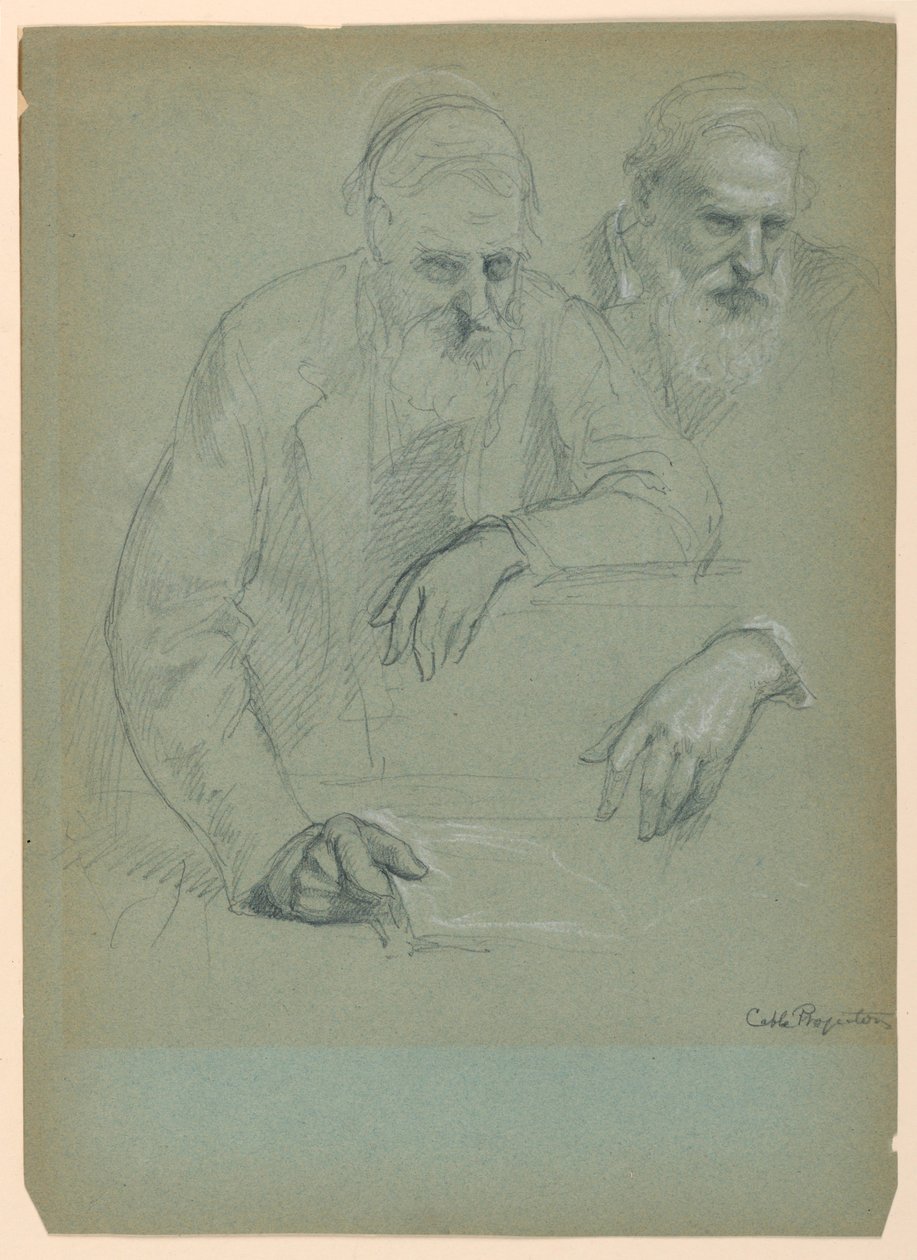 Teckning, Två studier av Daniel Hun, 1881 av Daniel Huntington