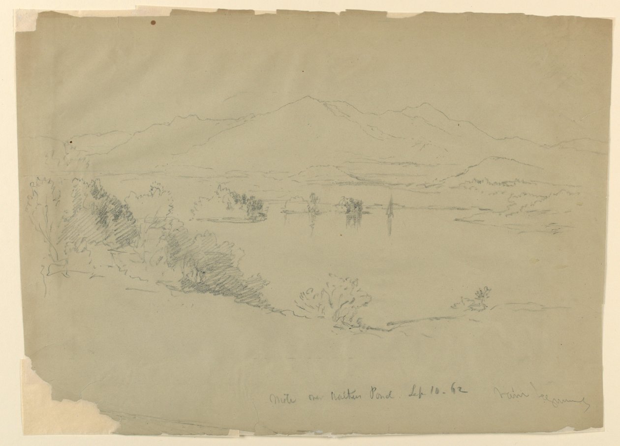 Landskapsskiss, Walker Pond, New Hampshire av Daniel Huntington