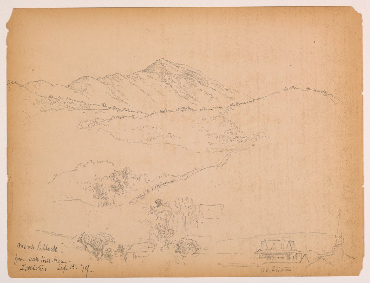Moose Hillock från Oak Hill House, Littleton, New Hampshire av Daniel Huntington