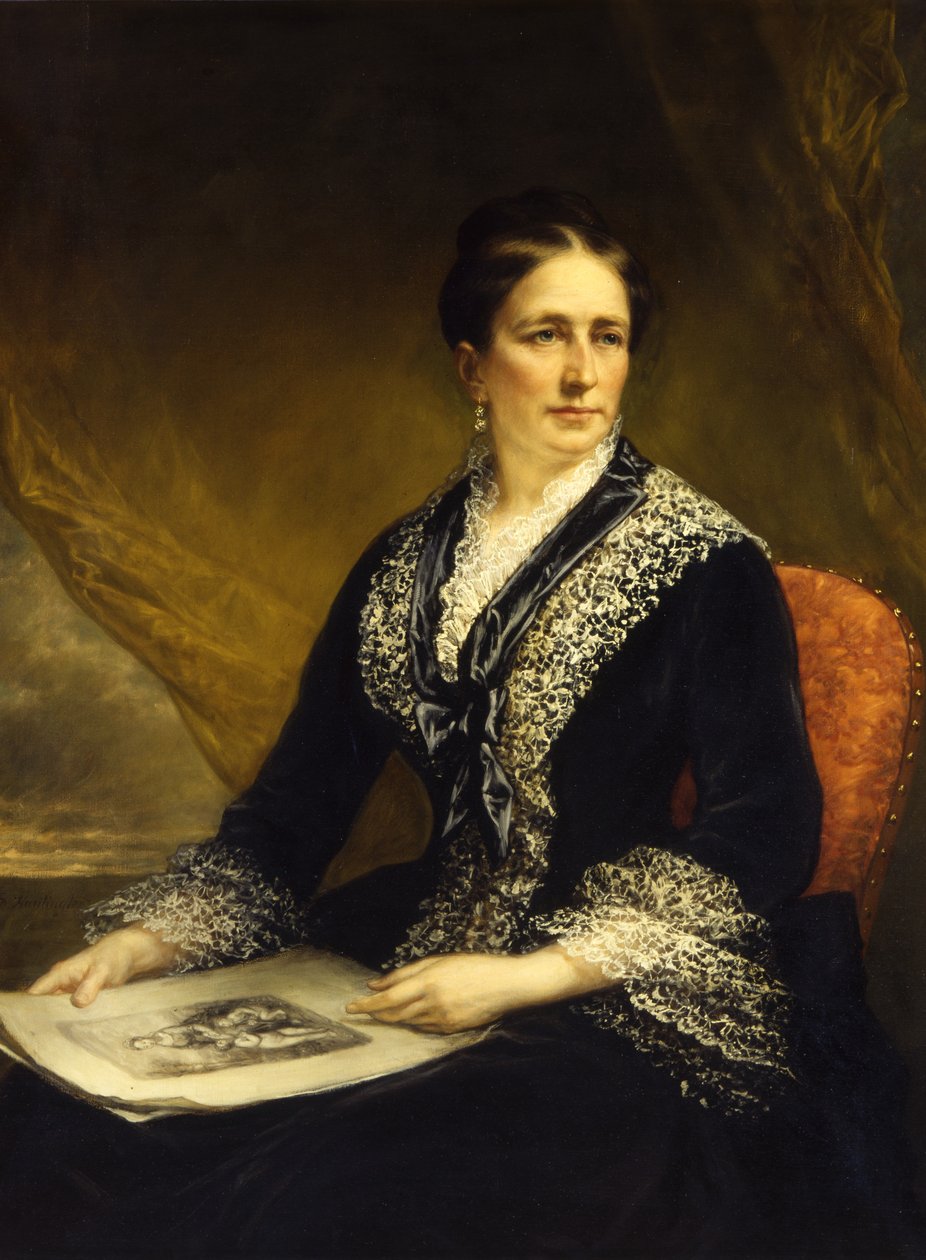Porträtt av Mary McCrea Stuart Mrs. Robert Leighton Stuart, ca. 1840-1885 av Daniel Huntington