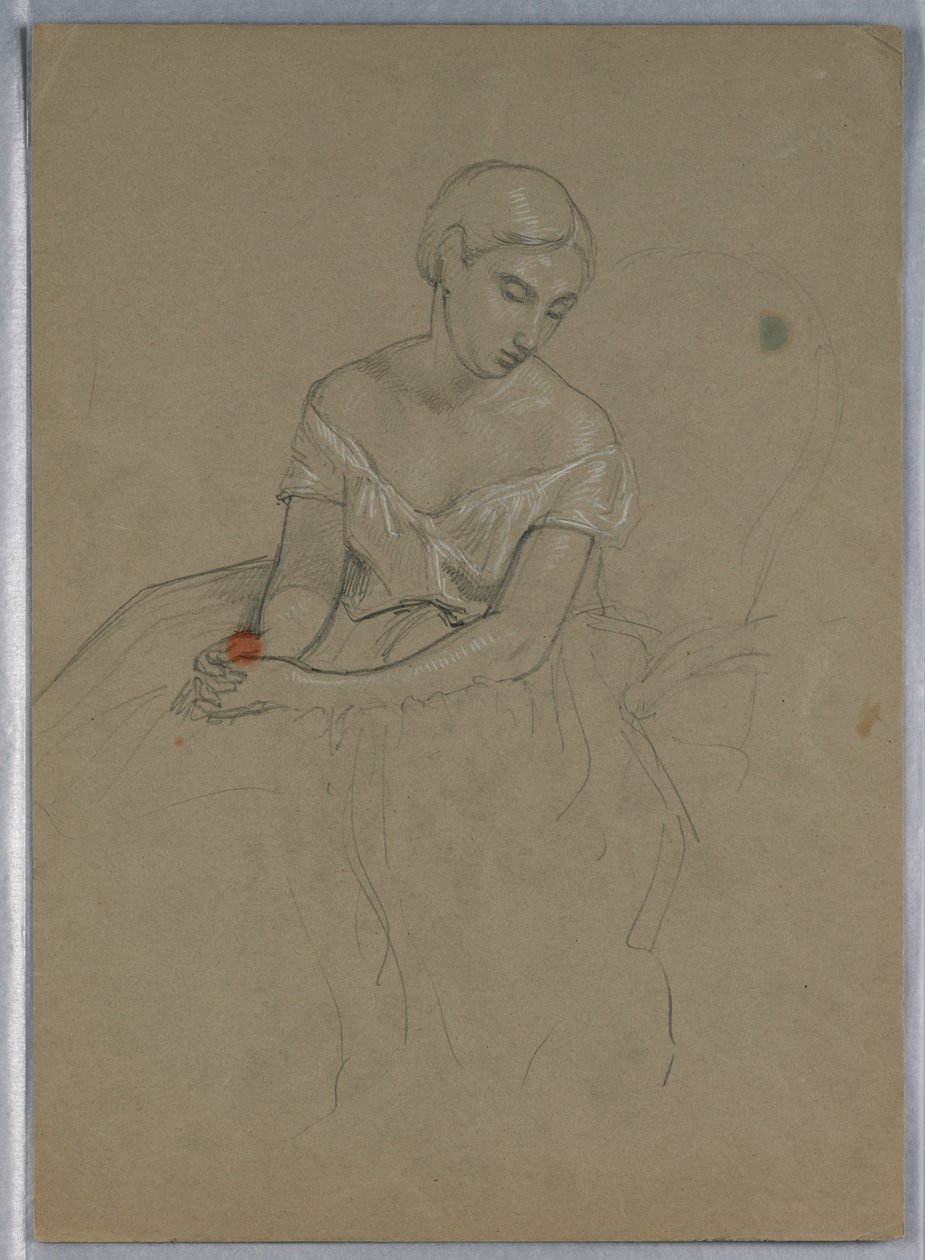 Studie för "Martha Washington Reception" av Daniel Huntington