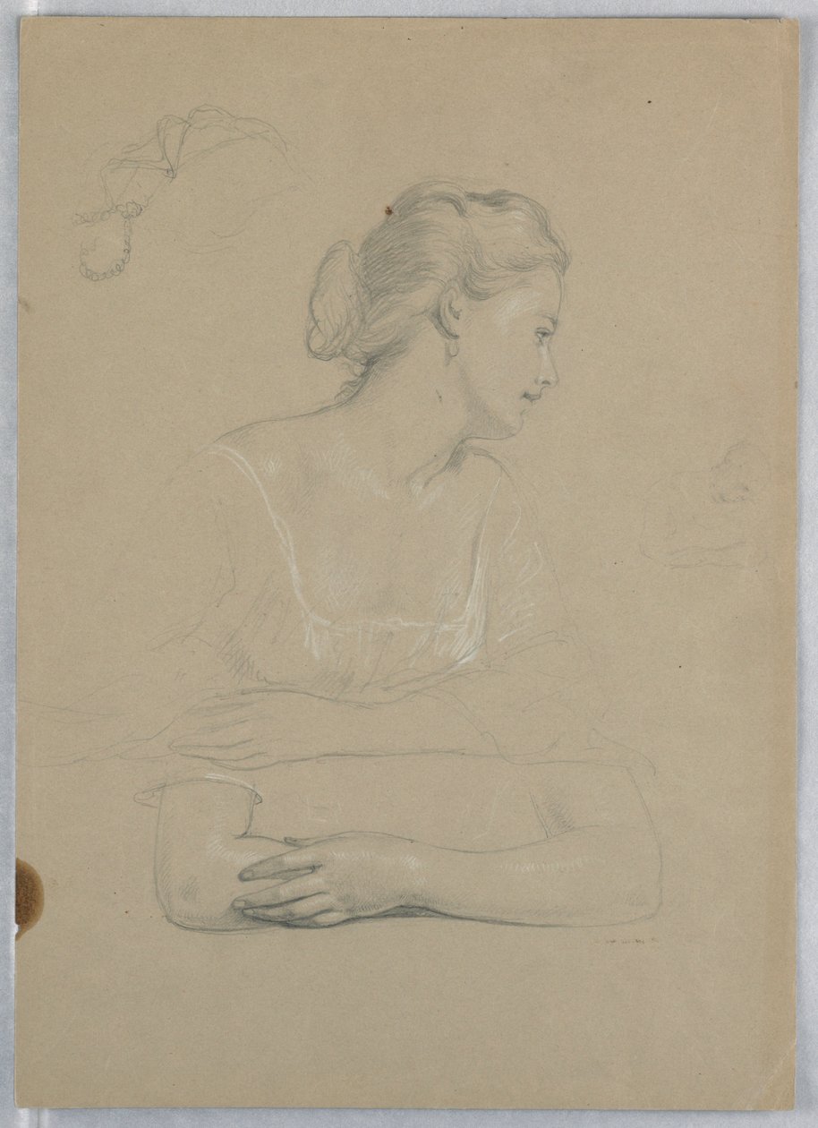 Studie för "Martha Washington Reception" av Daniel Huntington