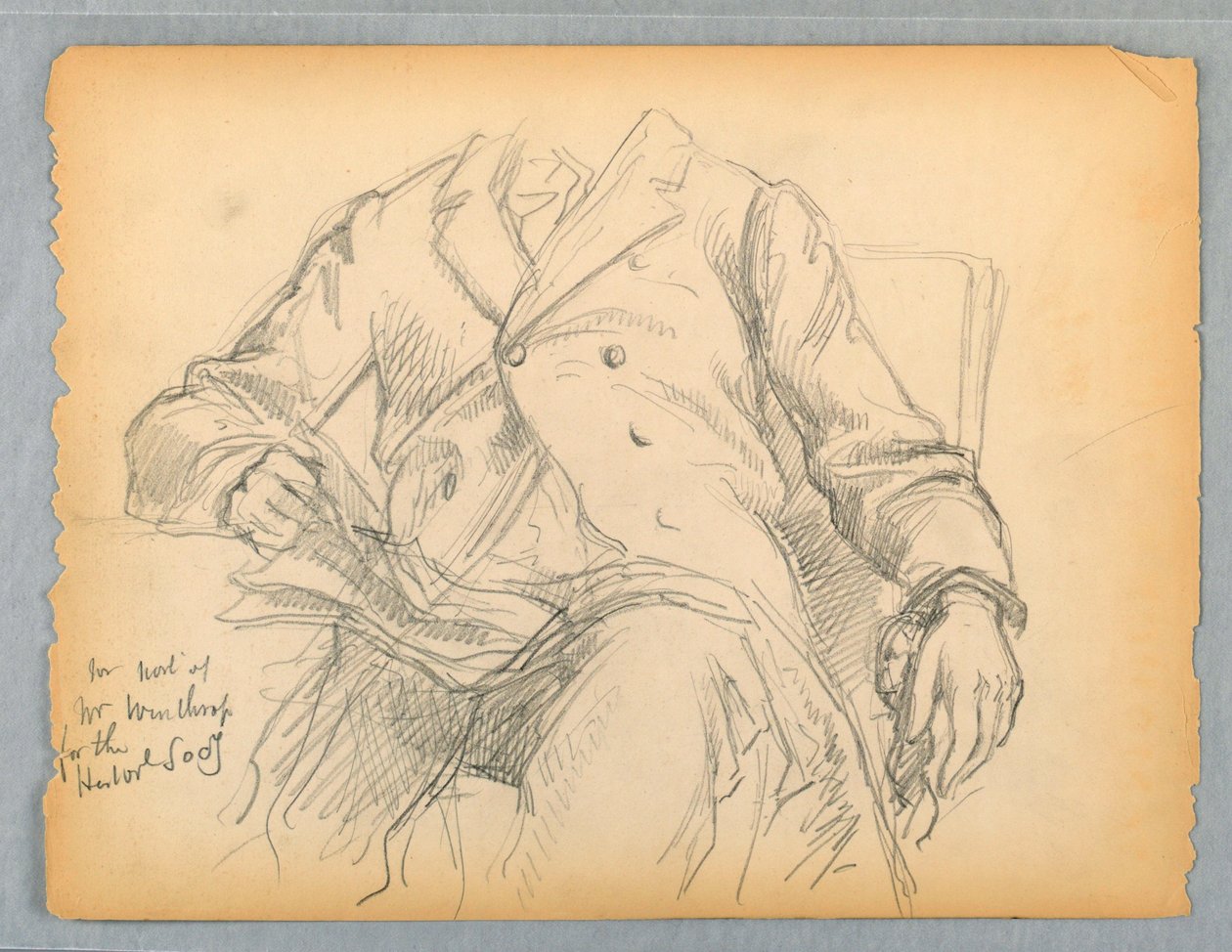 Studie för Portrait of Hon. Robert C. Winthrop för Historical Society, Mass. av Daniel Huntington
