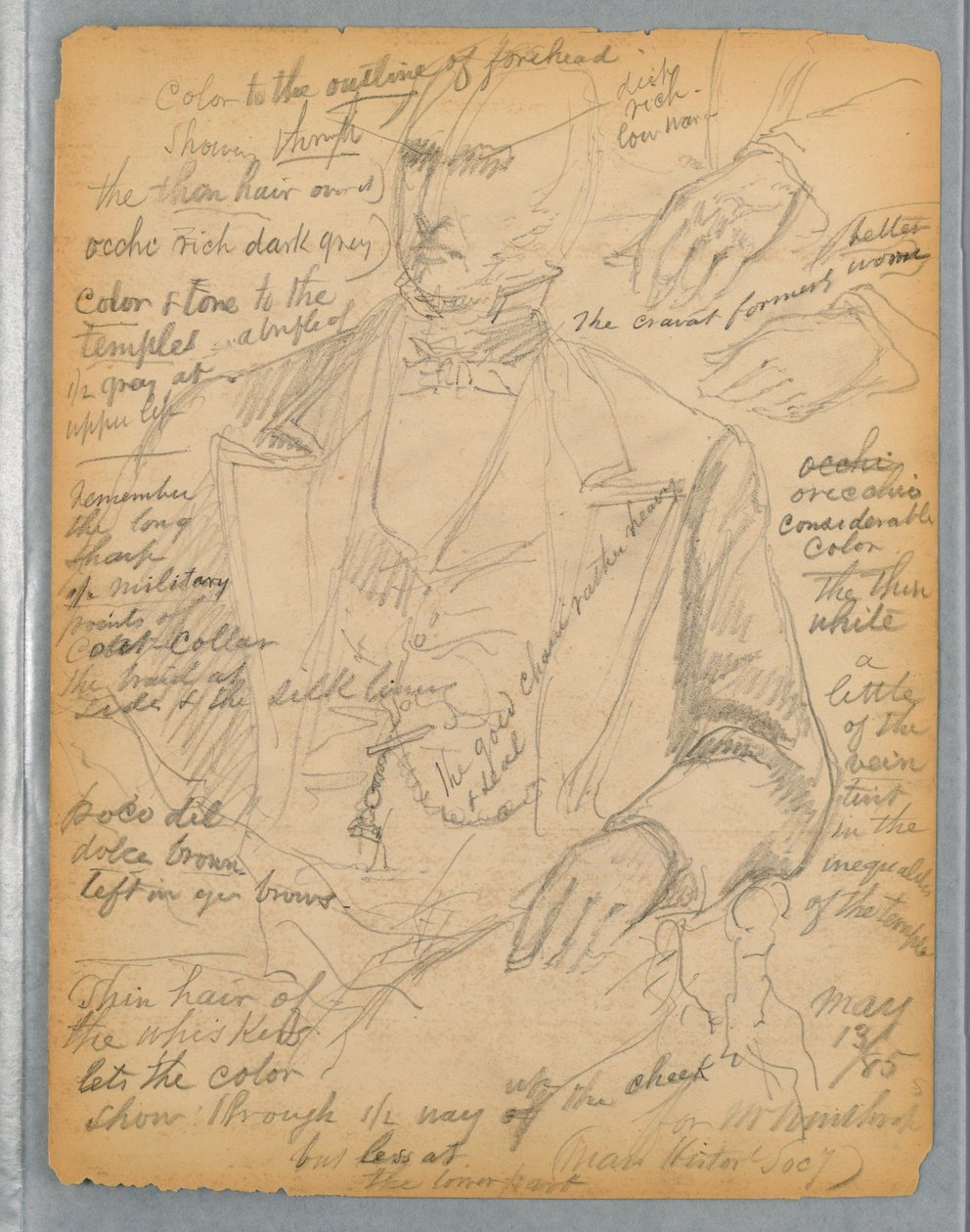 Studie för Portrait of Mr Winthrop av Daniel Huntington