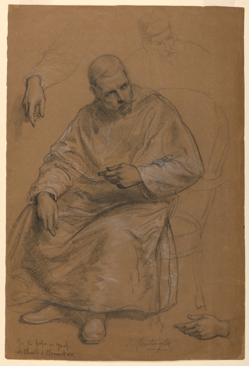 Studie för "Titian visar gravläggningen till Karl V och påven Clemens VII" av Daniel Huntington