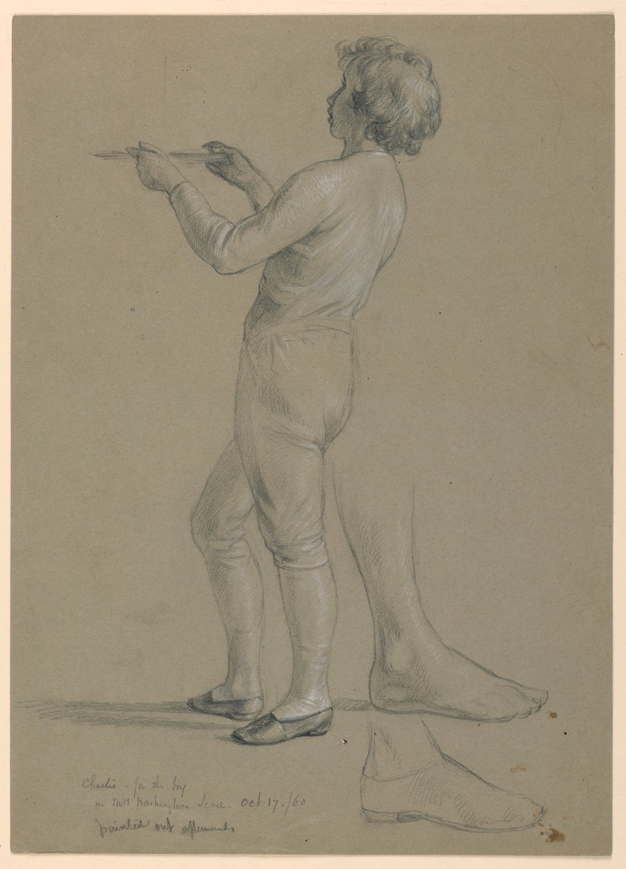 Studie av Boy Holding a Salver för "The Republican Court" (Lady Washingtons mottagningsdag) av Daniel Huntington