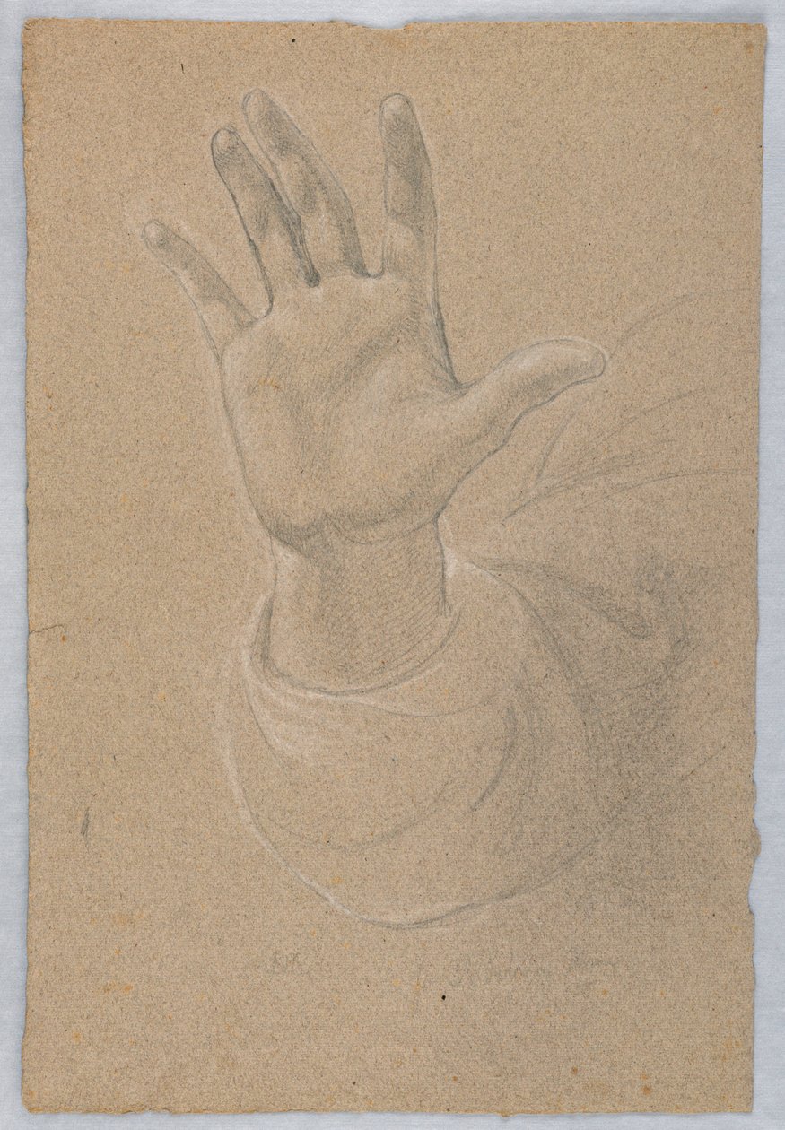 Study of Hand for "Early Christian Martyrs" av Daniel Huntington