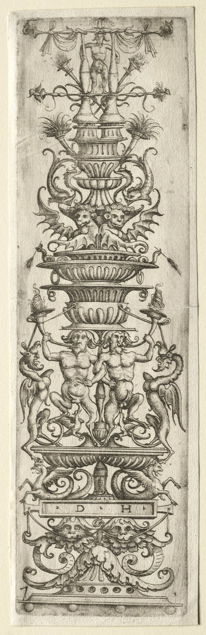 Prydnadsfilé med Candelabre-Ornament av Daniel I Hopfer