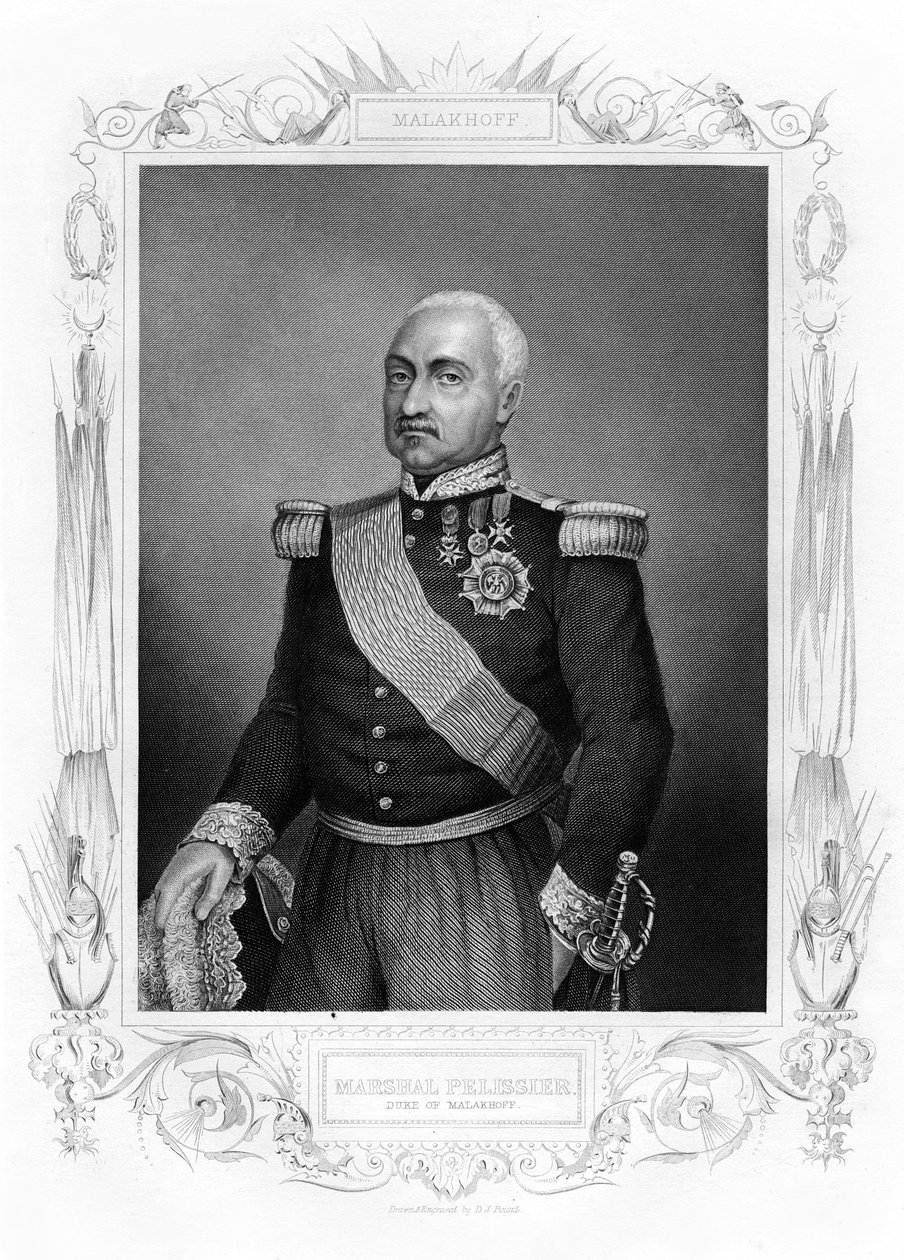 Aimable Jean Jacques Pelissier, hertig av Malakoff, marskalk av Frankrike, 1800-talet. av Daniel John Pound