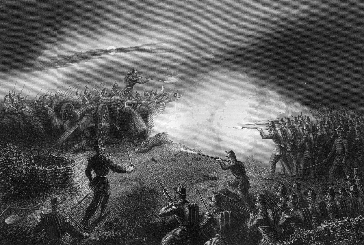 Attack och avvisning av ryssarna, före Sebastopol, Krimkriget, 1857 av Daniel John Pound