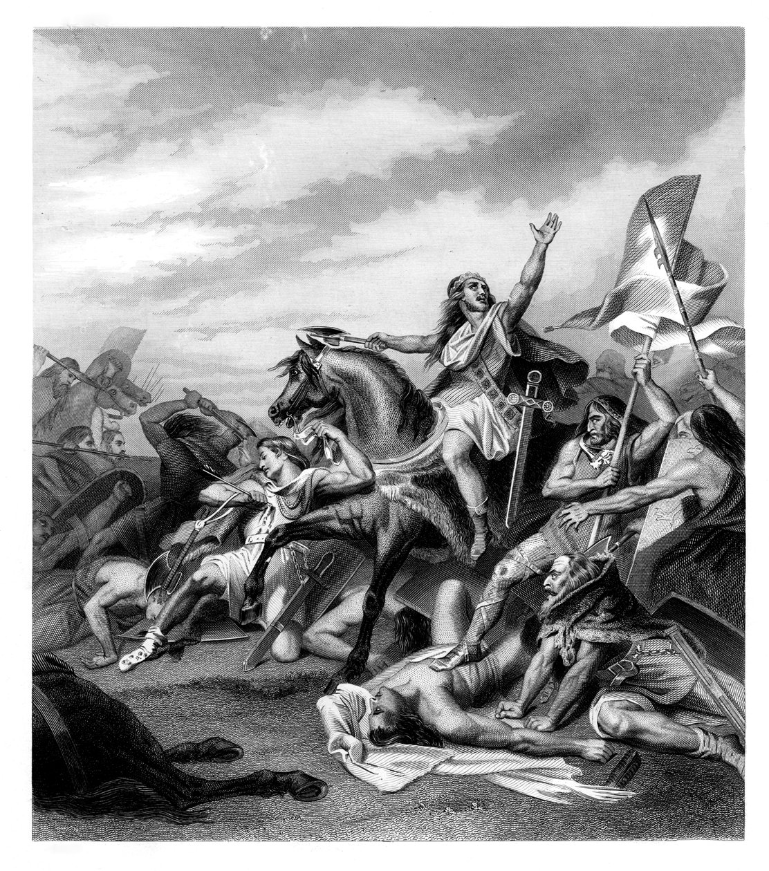 Slaget vid Tolbiacum, 496 AD, 1875 av Daniel John Pound