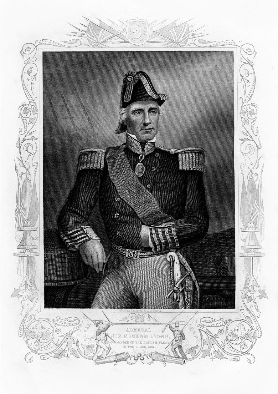 Edmund Lyons, 1:e baron Lyons, befälhavare för Svartahavsflottan, 1800-talet. av Daniel John Pound