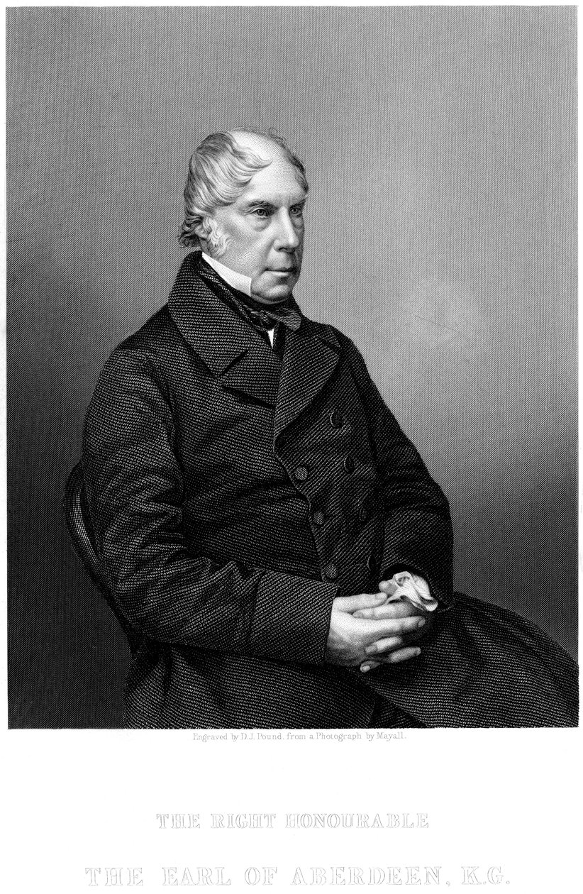 George Gordon, 4:e earl av Aberdeen 1784-1860, skotsk statsman, c1860. av Daniel John Pound
