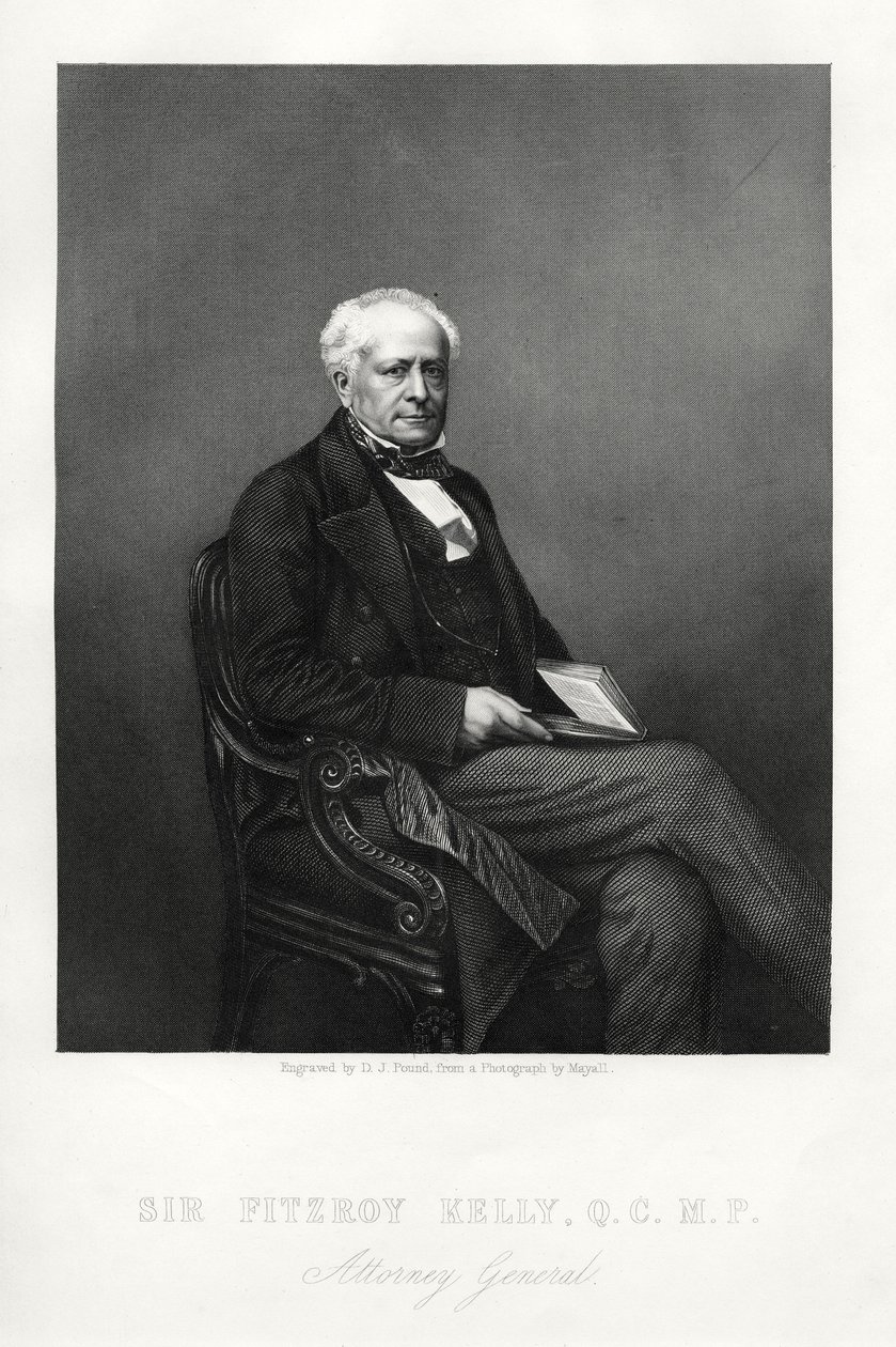 Sir Fitzroy Kelly, engelsk domare, c1880 av Daniel John Pound