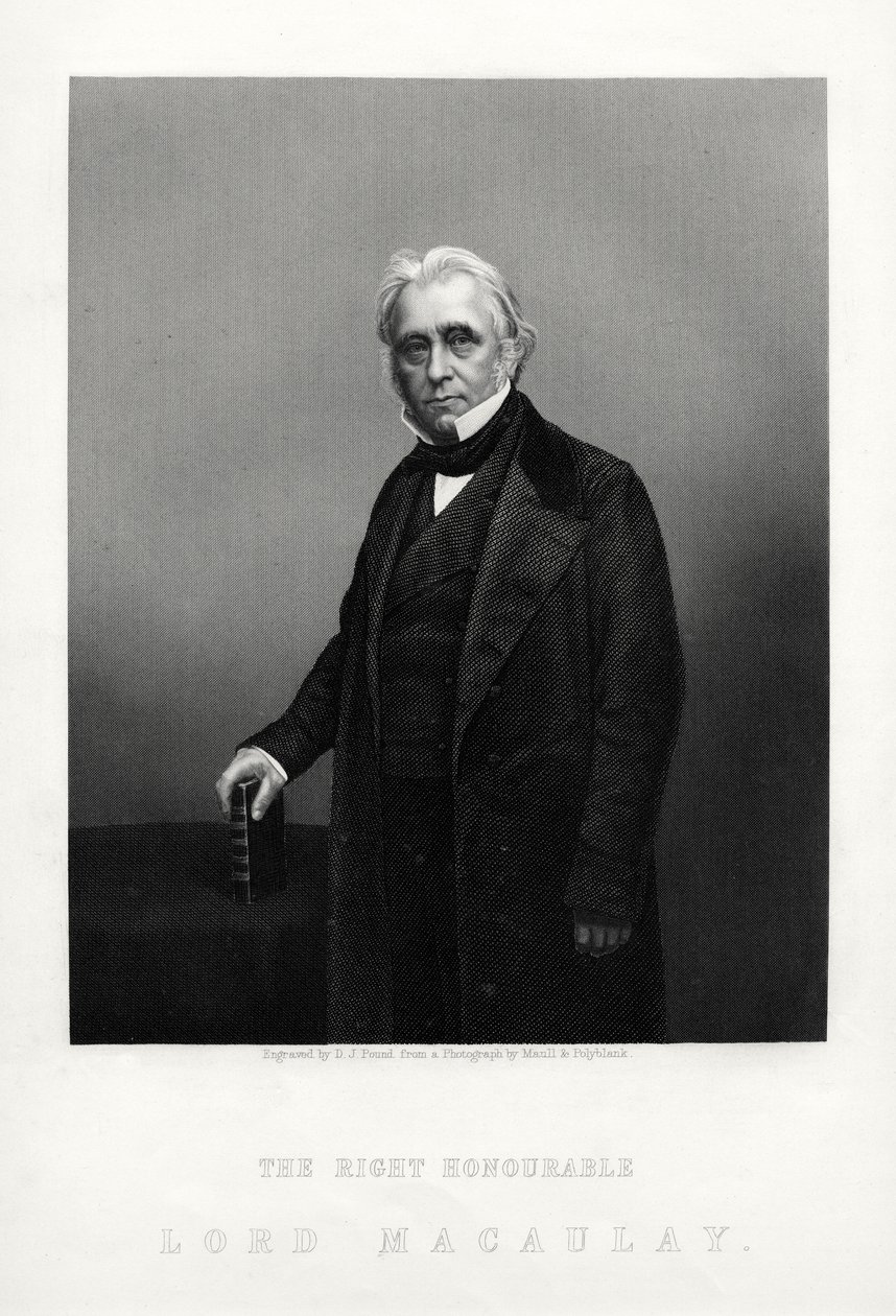 Thomas Babington Macaulay, brittisk poet, historiker och whigpolitiker, c1880. av Daniel John Pound