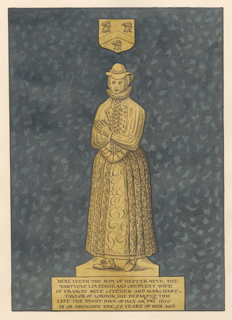 Mässingstallrik för Mrs Hester Heve från East Ham Church av Daniel Lysons
