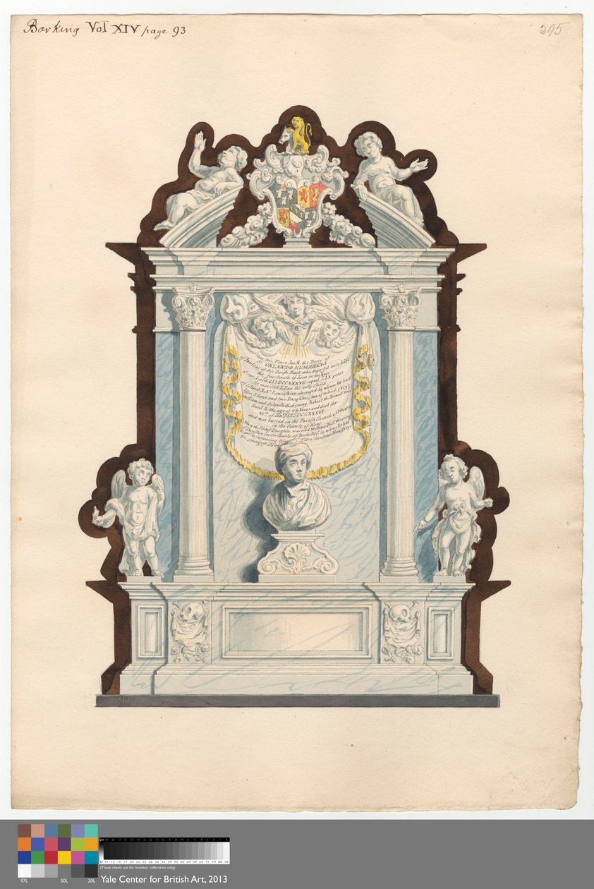 Minnesmärke till Orlando Humphreys från Barking Church av Daniel Lysons