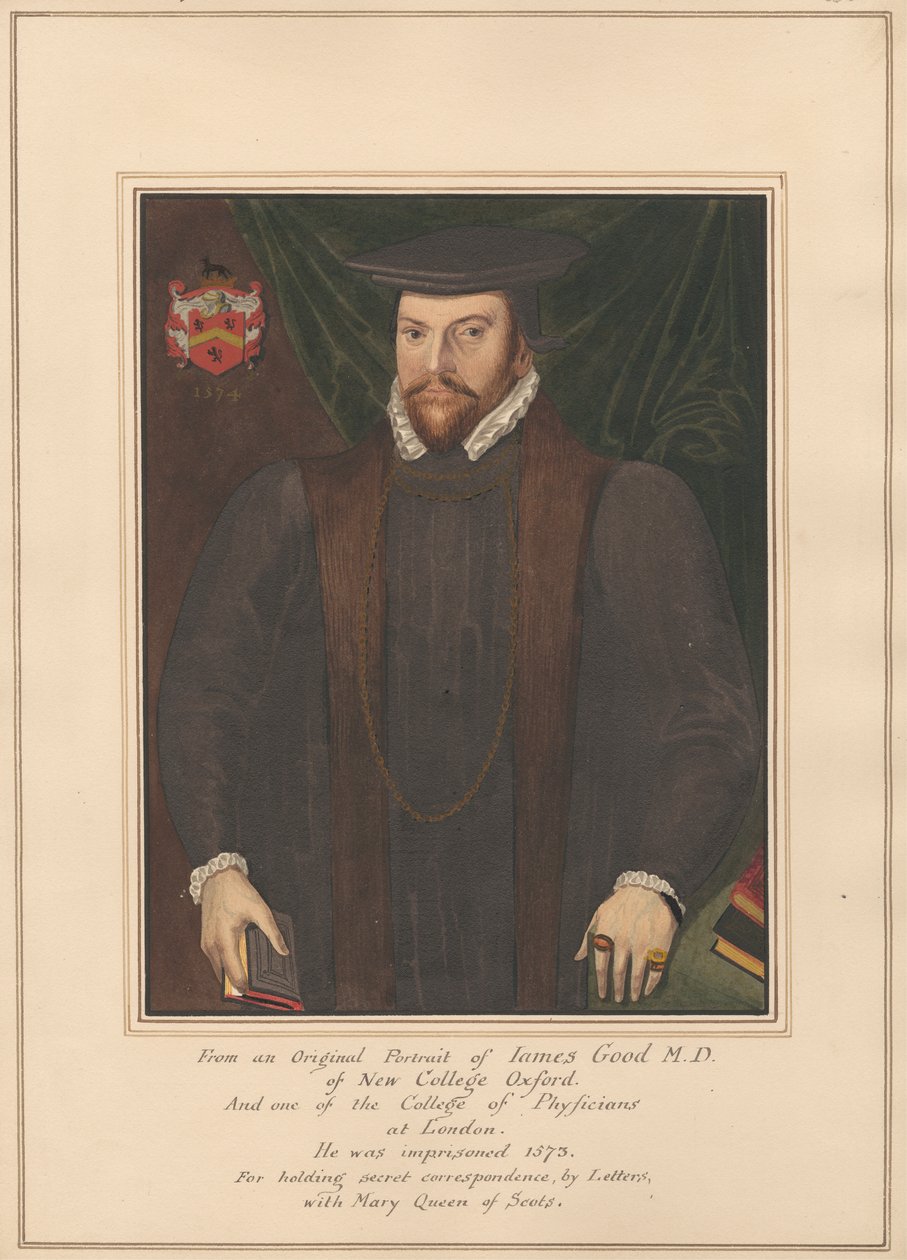 Porträtt av James Good, M.D. från New College Oxford av Daniel Lysons