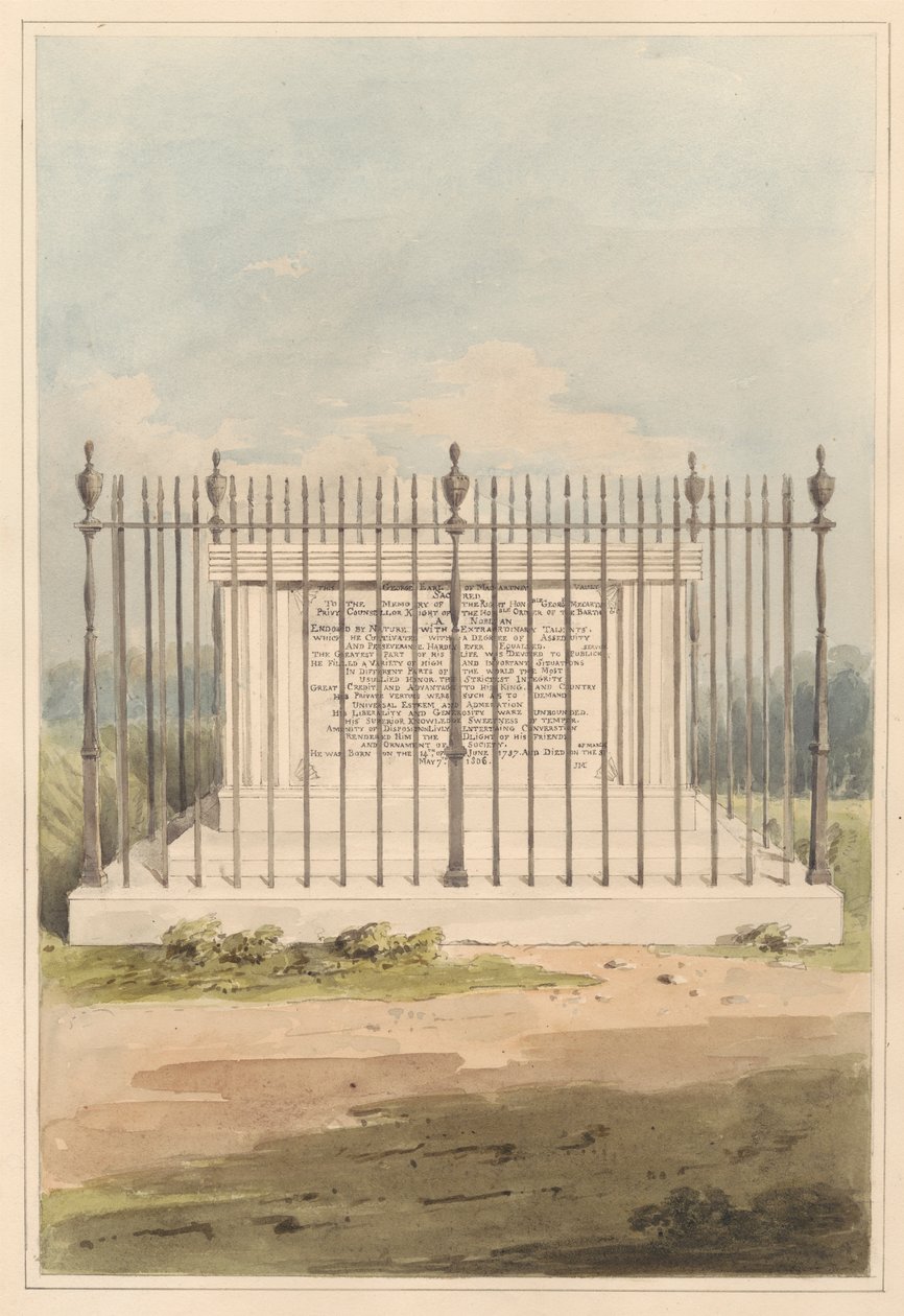 The Environs of London: Tomb of George Earl of Macartney, från Chiswick Churchyard av Daniel Lysons