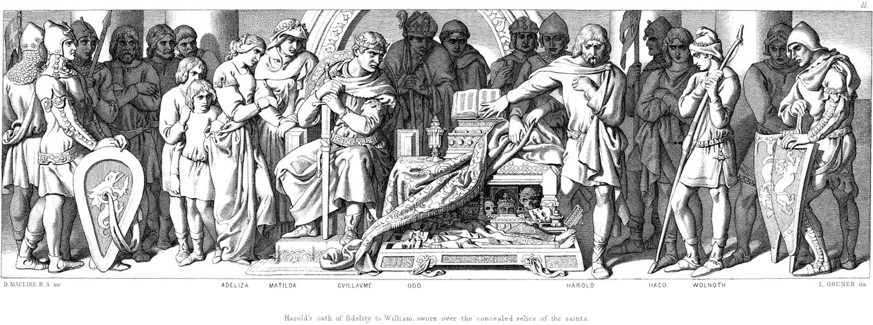 Kung Harold svär trohet till William av Normandie, c1866 av Daniel Maclise
