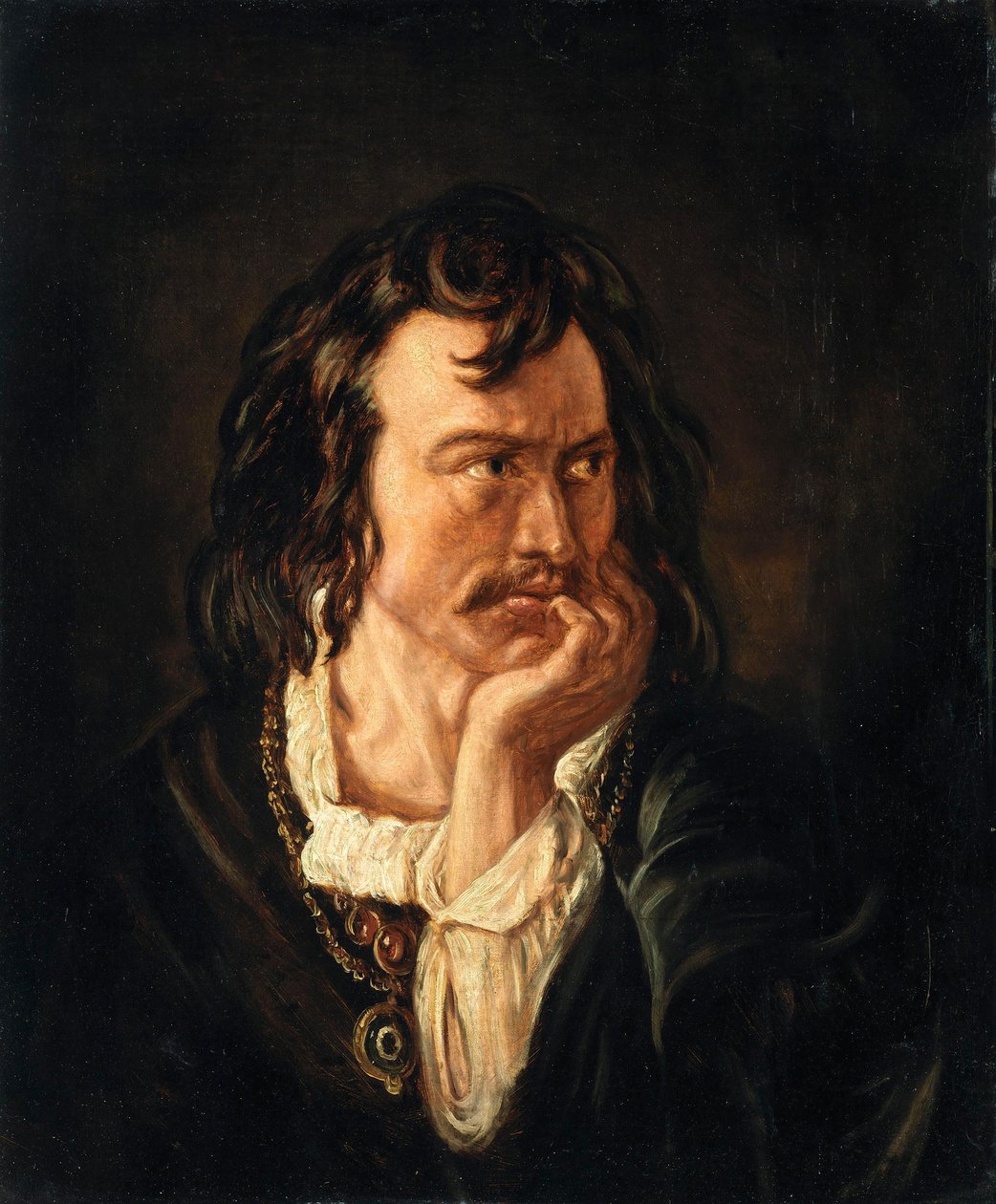 Porträtt av Edmund Kean (1787-1833), skådespelare, som Hamlet av Daniel Maclise