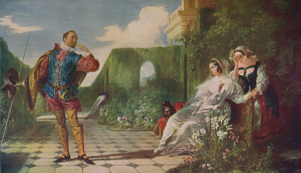 Scen från tolfte natten Malvolio och grevinnan, c1840, c1915 av Daniel Maclise