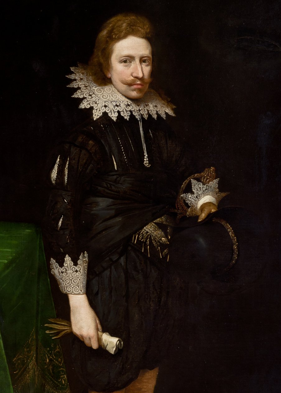 Detalj av porträtt av William Cavendish, 1624 av Daniel Mytens