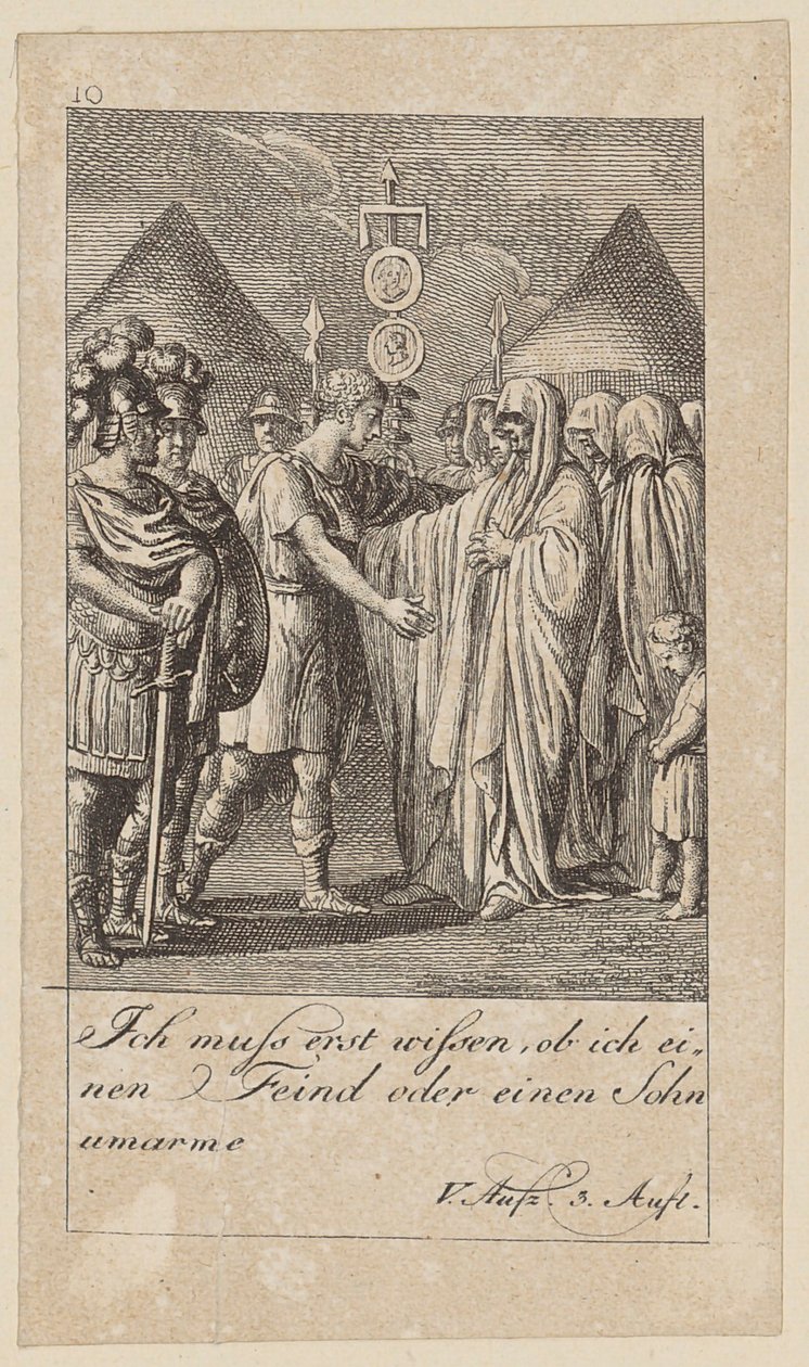 Blad 10 till Shakespeares "Coriolanus" av Daniel Nikolaus Chodowiecki
