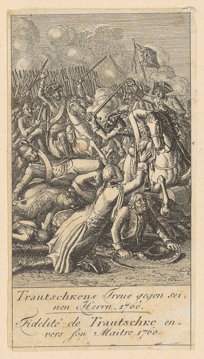 Blad 11 ur "Brandenburgska krigsscener" av Daniel Nikolaus Chodowiecki