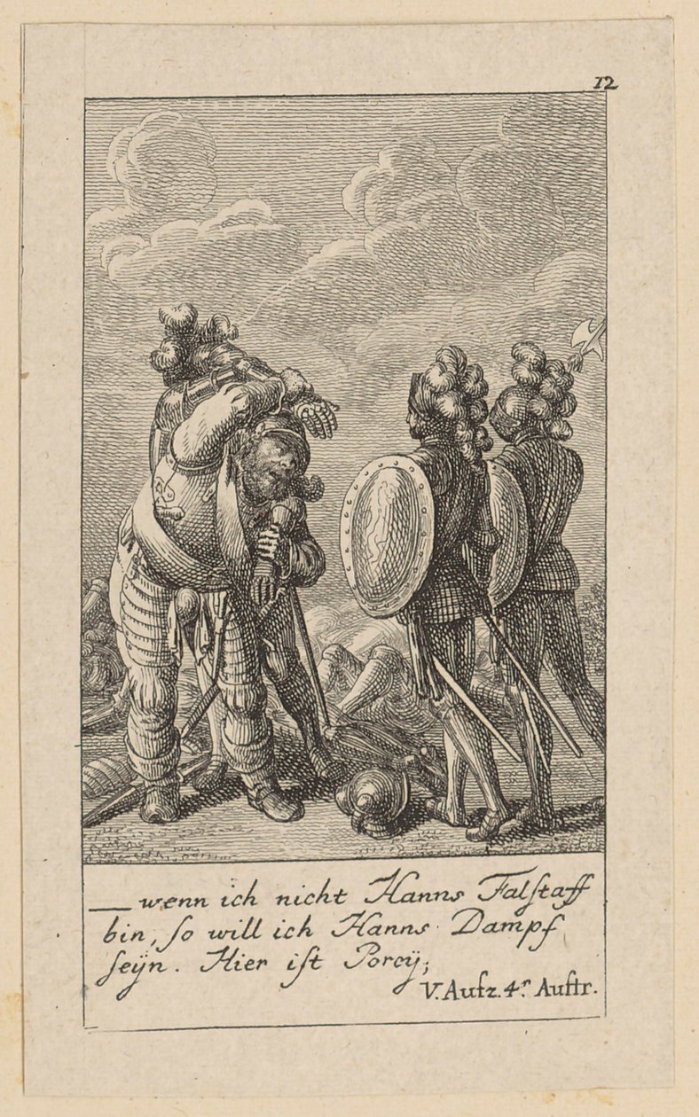 Blad 12 till Shakespeares "Kung Henrik IV" av Daniel Nikolaus Chodowiecki