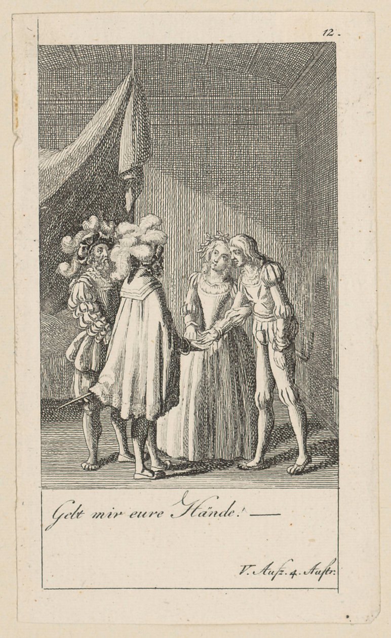 Blad 12 till Shakespeares "Stormen" av Daniel Nikolaus Chodowiecki