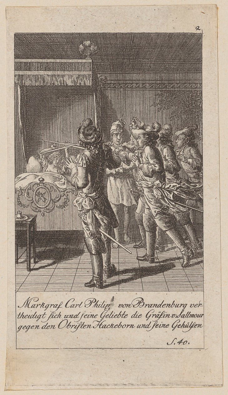 Blad 2 ur serien "Brandenburgs historia" av Daniel Nikolaus Chodowiecki