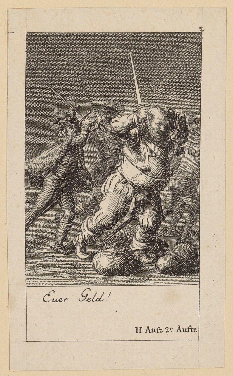 Blad 2 till Shakespeares ”Kung Henrik den fjärde” av Daniel Nikolaus Chodowiecki