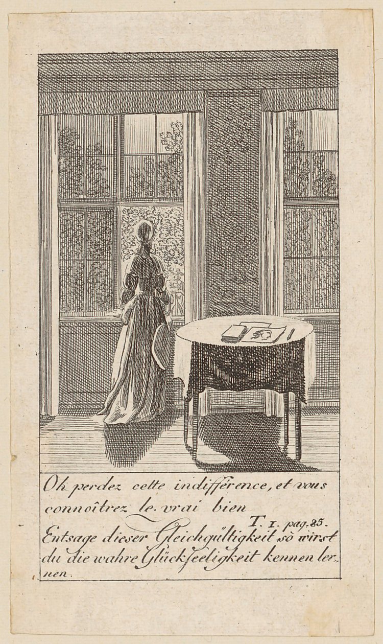 Blad 3 till "Karoline von Lichtfield" av Daniel Nikolaus Chodowiecki