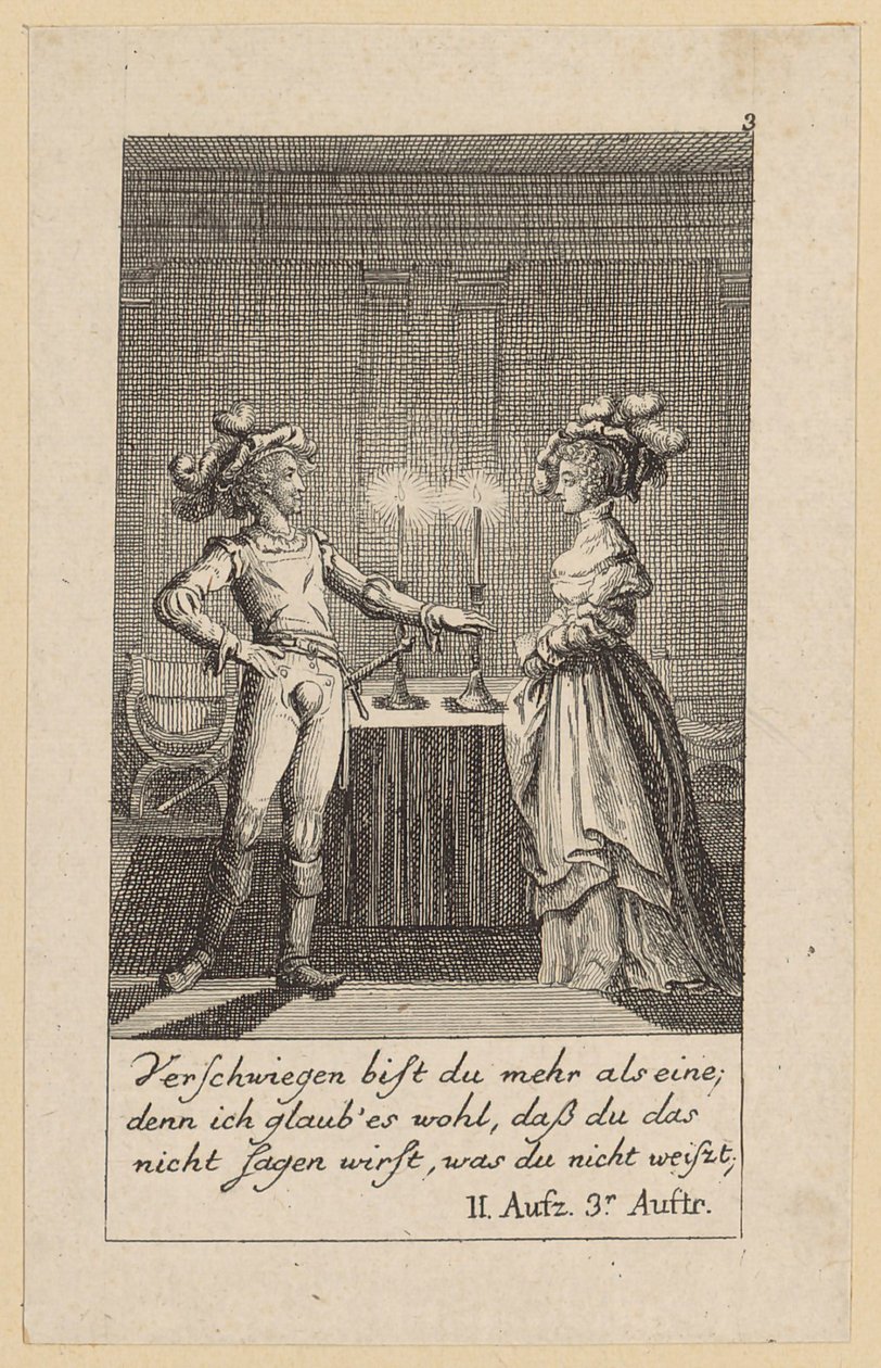 Blad 3 till Shakespeares ”Kung Henrik den fjärde” av Daniel Nikolaus Chodowiecki