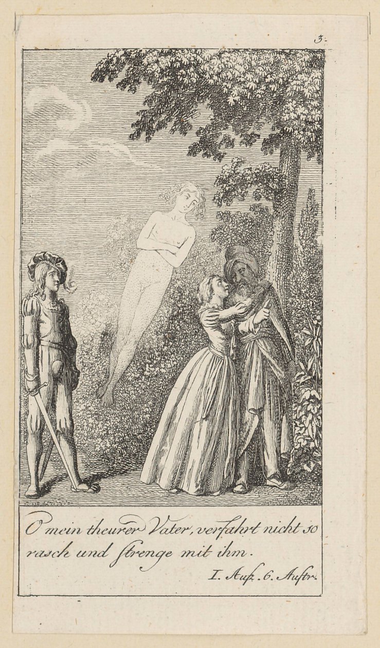 Blad 3 till Shakespeares "Stormen" av Daniel Nikolaus Chodowiecki